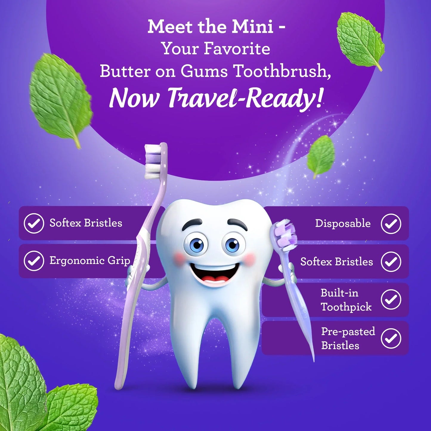 Ready-to-Go Butter on Gums Pre-Pasted Toothbrushes - 70 Count