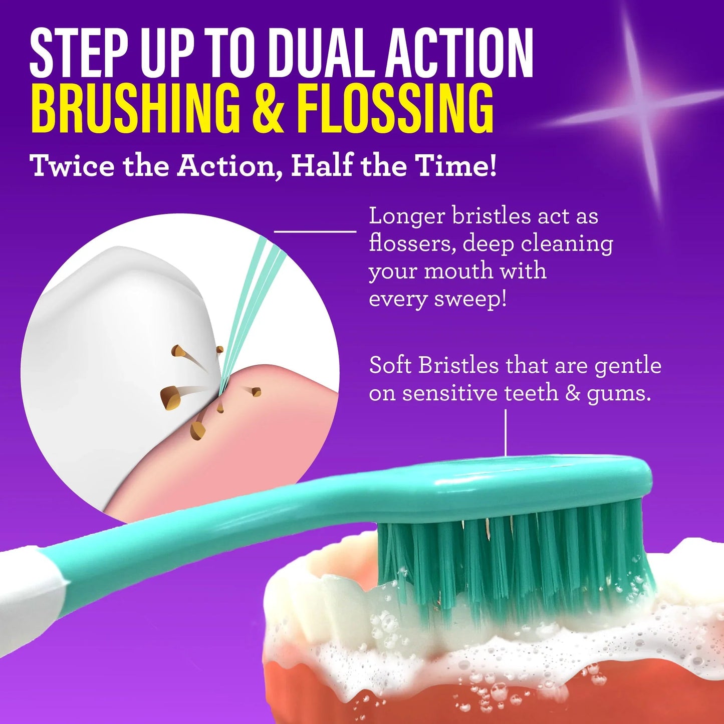Floss Fusion Toothbrushes ( 2 Pack)