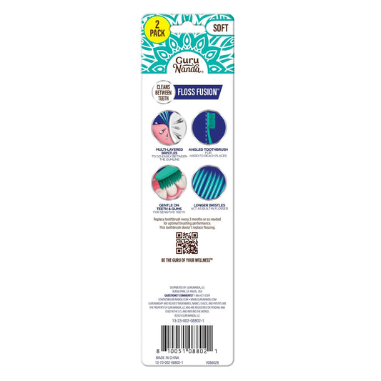 Floss Fusion Toothbrushes ( 2 Pack)
