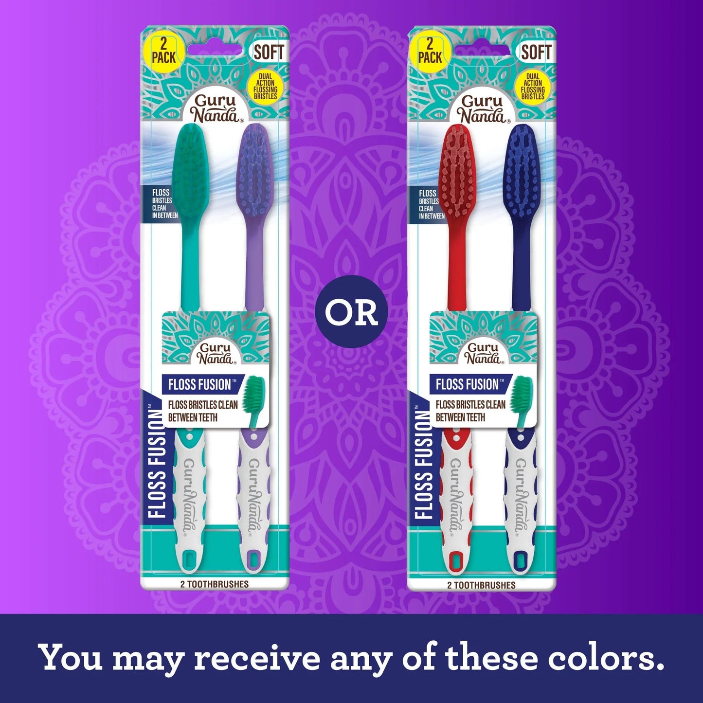 Floss Fusion Toothbrushes ( 2 Pack)