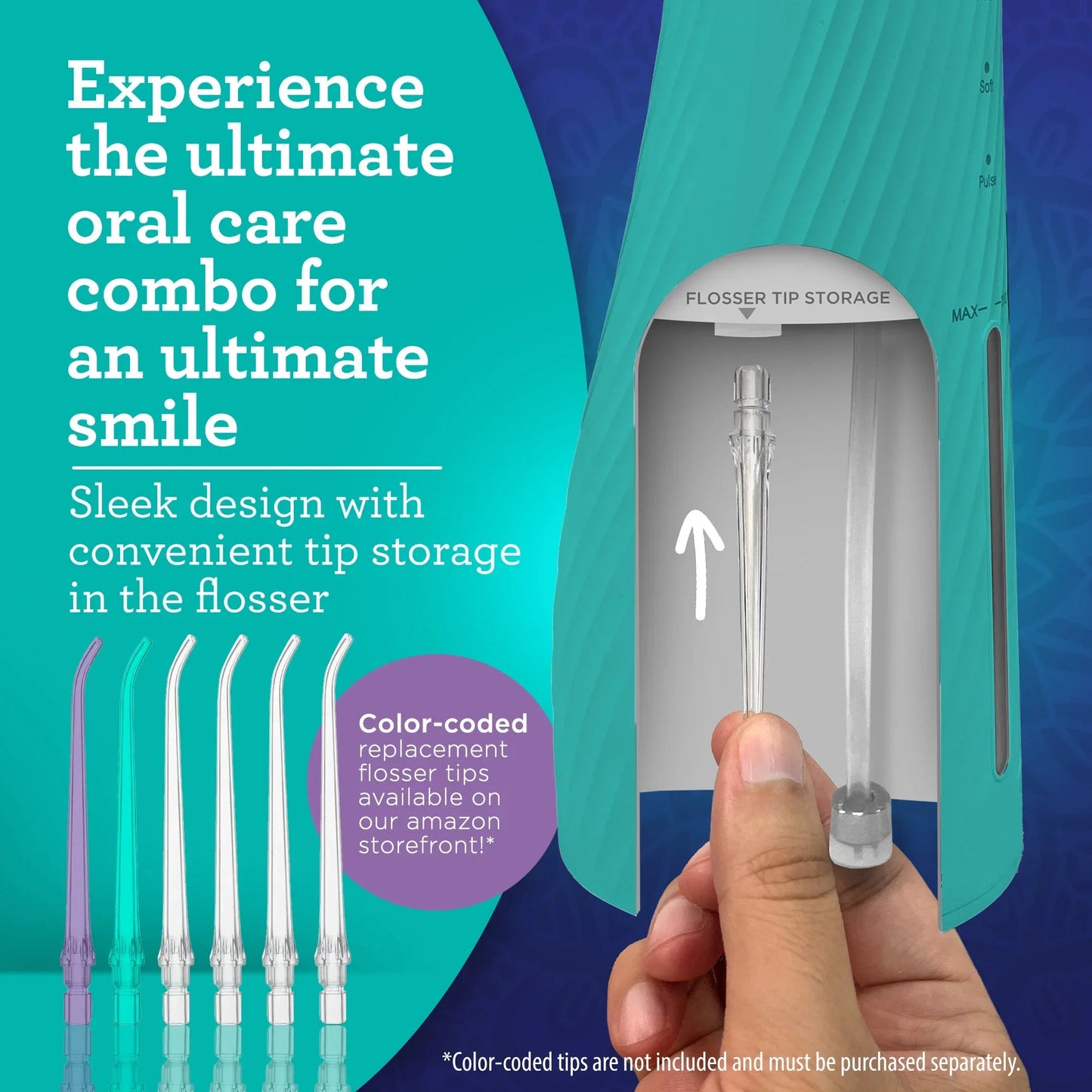 Lion & Lamb 2.0 Portable Sonic Toothbrush & Water Flosser - Teal