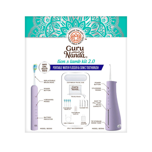 Lion & Lamb 2.0 Portable Sonic Toothbrush & Water Flosser - Lavender