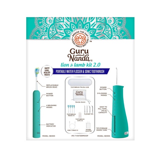 Lion & Lamb 2.0 Portable Sonic Toothbrush & Water Flosser - Teal