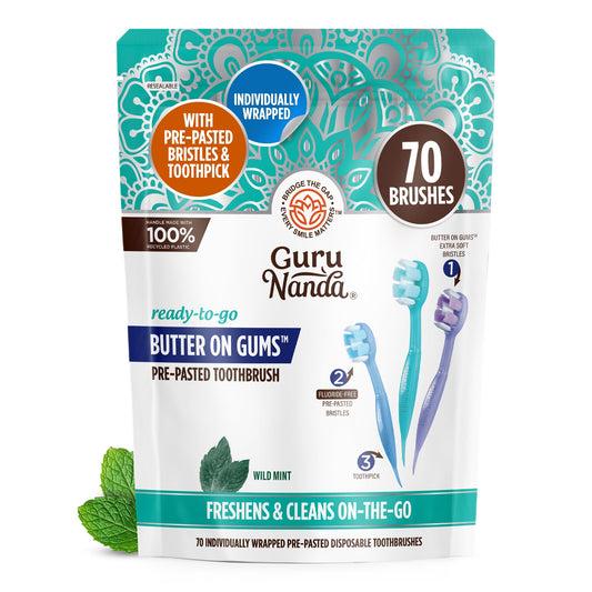 Ready-to-Go Butter on Gums Pre-Pasted Toothbrushes - 70 Count