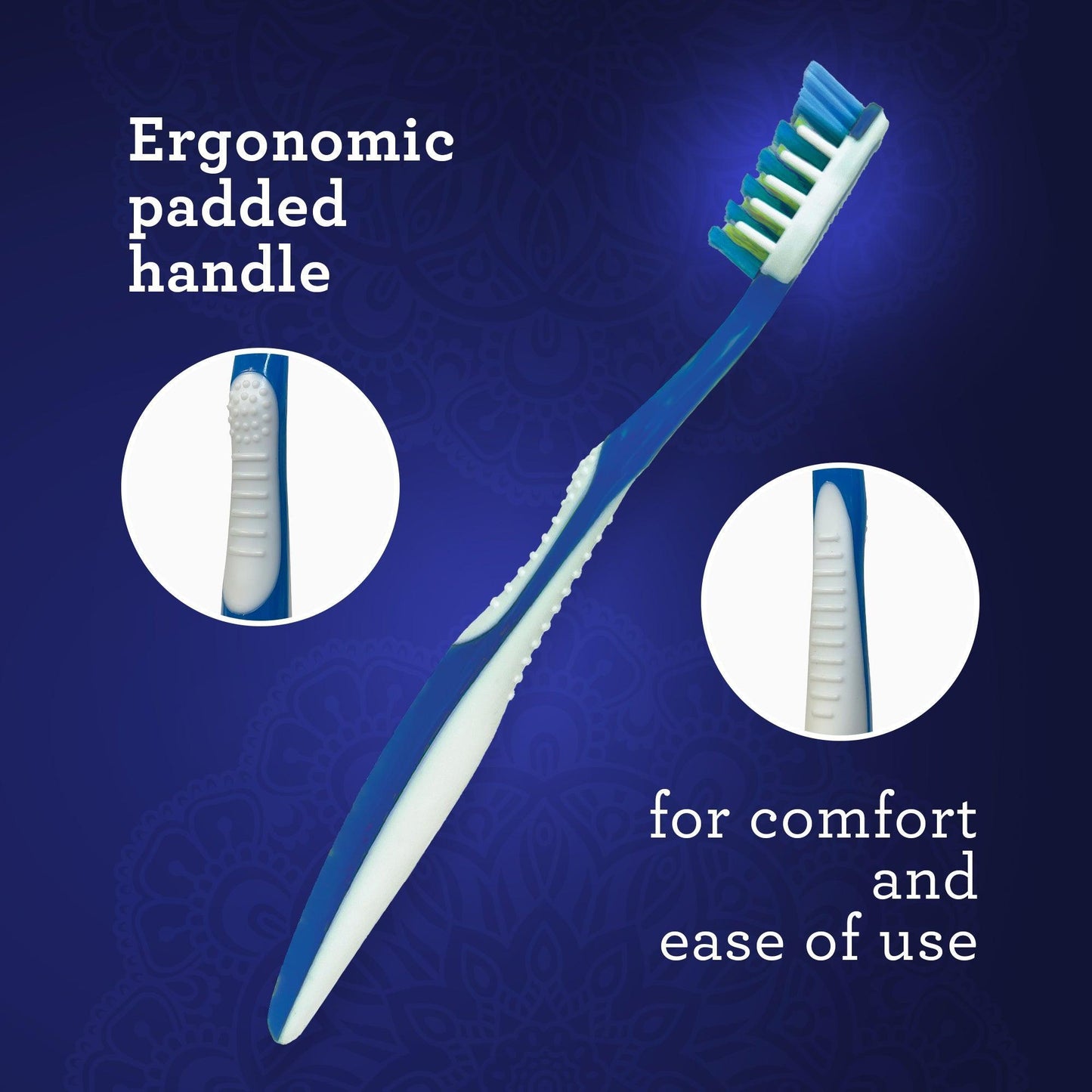 Multi-Action Toothbrush with Tongue Cleaner - Pack of 8